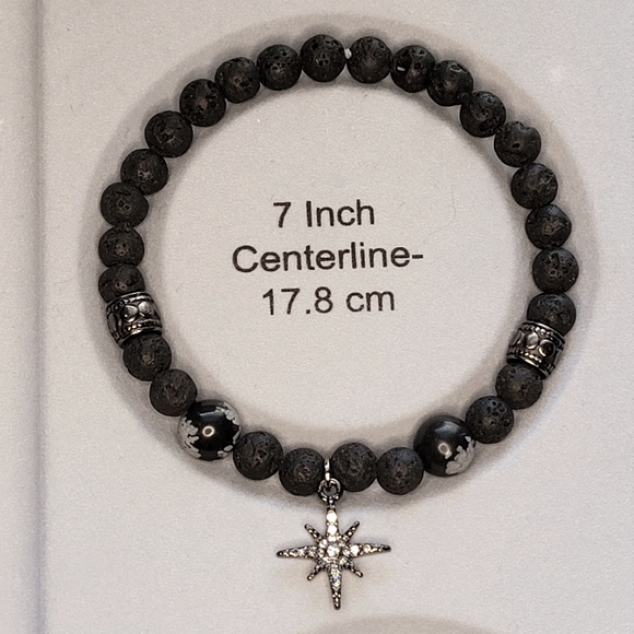 Picasso Jasper Lava Bead Handmade Bracelet - Picture 6 of 7